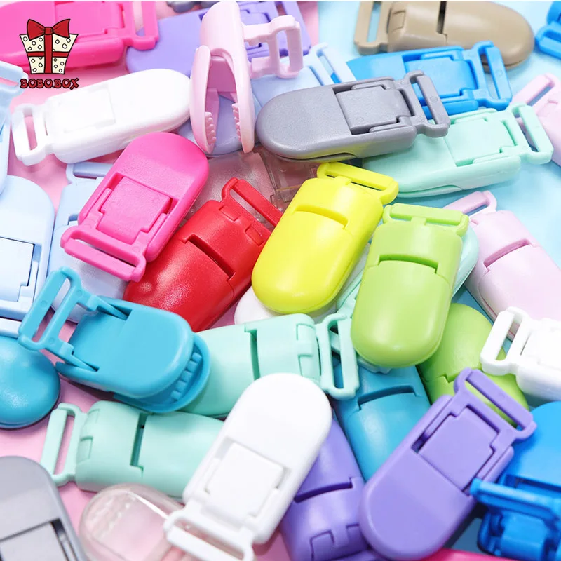 BOBO.BOX 100Pcs Baby Pacifier Clip Plastic Baby Holder Soother Pacifier Multicolor Infant Dummy Clip Nipple Holder Baby Pacifier