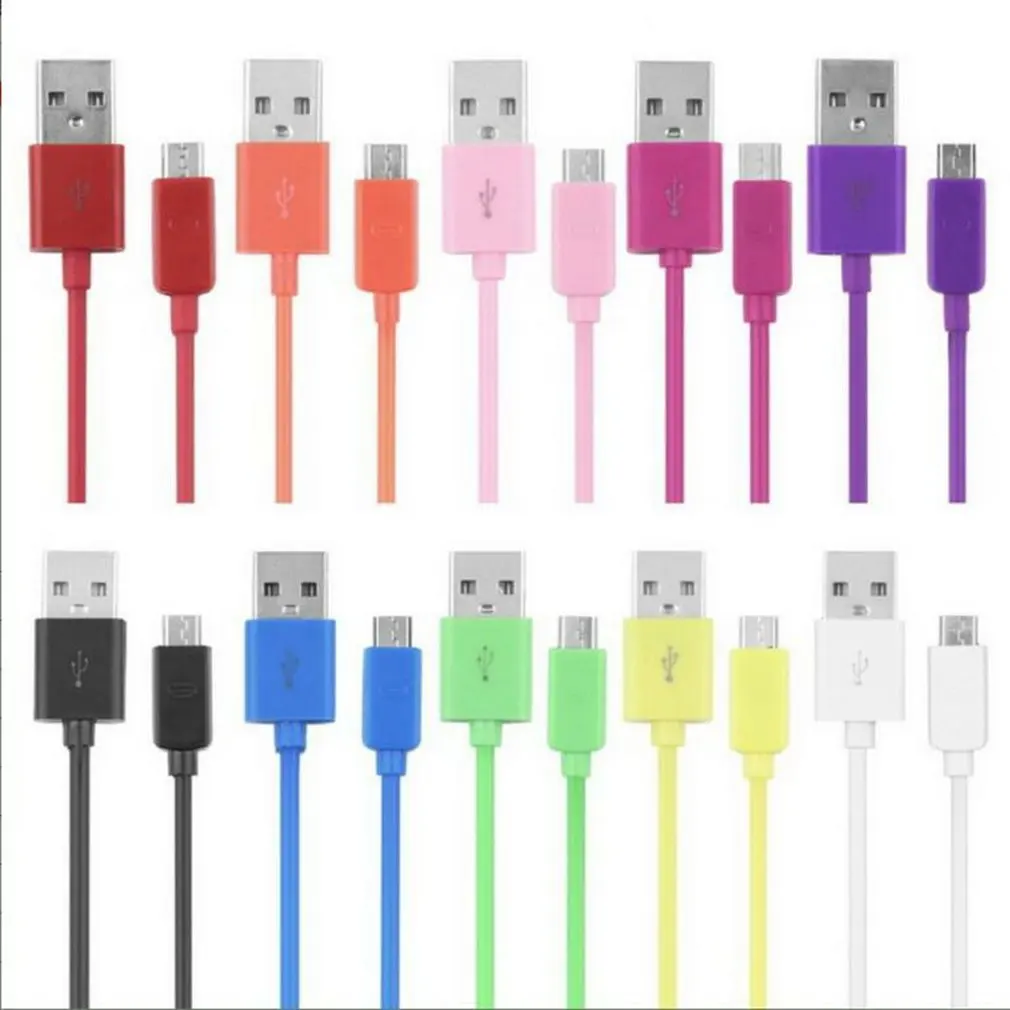 Kabel USB Pengisi Daya Cepat Kabel Data Ponsel Pengisi Daya Pendek Multiwarna Micro USB Pengisi Daya Pengatur Data Standar 1 M OCDAY 1A
