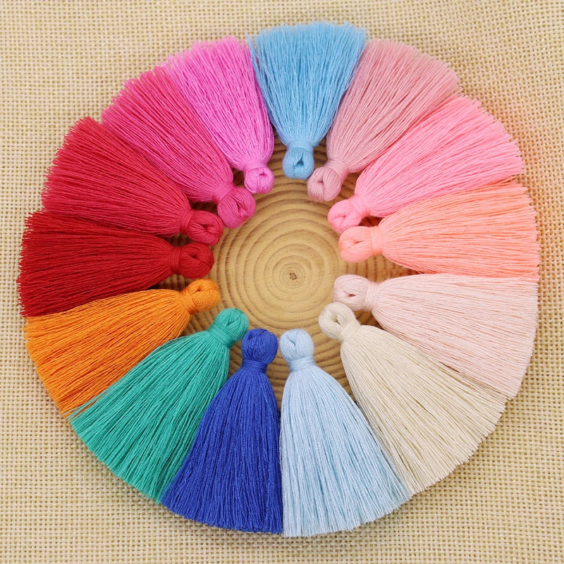 30 sztuk 5cm poliester bawełniany pompon zawieszka z frędzelkiem DIY Craft małe zakończenie z frędzlami odzież zasłony Decor kolczyki elementy