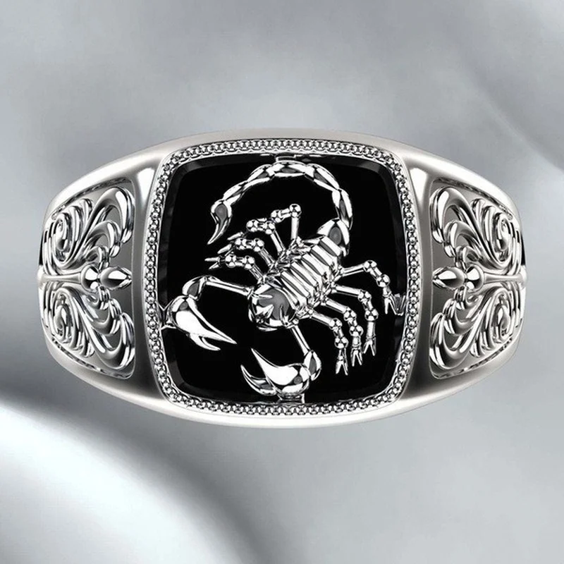 Punk Scorpion Animal Ring for Men, Cool Chunky Statement Accessory