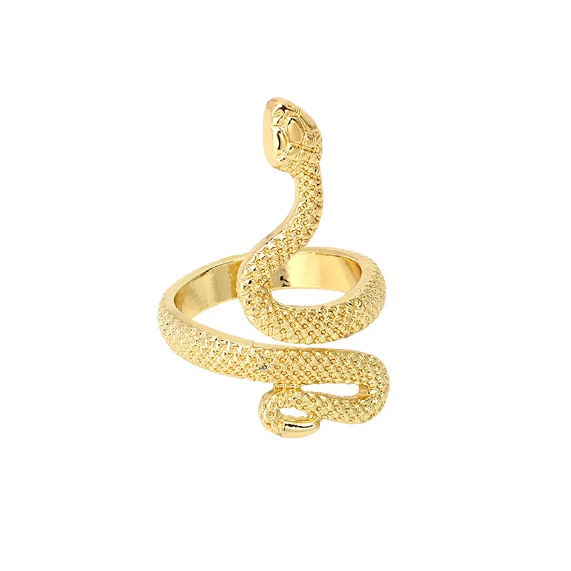 Elegant Golden Snake Ring Woman Girls Vintage Rings Men Popular Gothic Spirit Snake Ring Jewelry Gift Adjustable