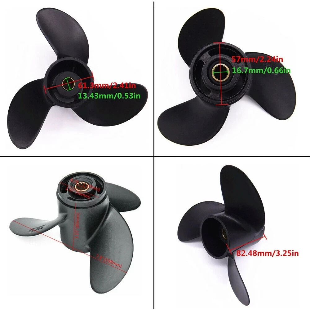 48-812950A02 3R1-W64516-0 Boat Propeller 7.8x8 for Mercury Outboard Motors 2-Stroke 5HP/Tohatsu/Nissan 4HP 5HP 6HP