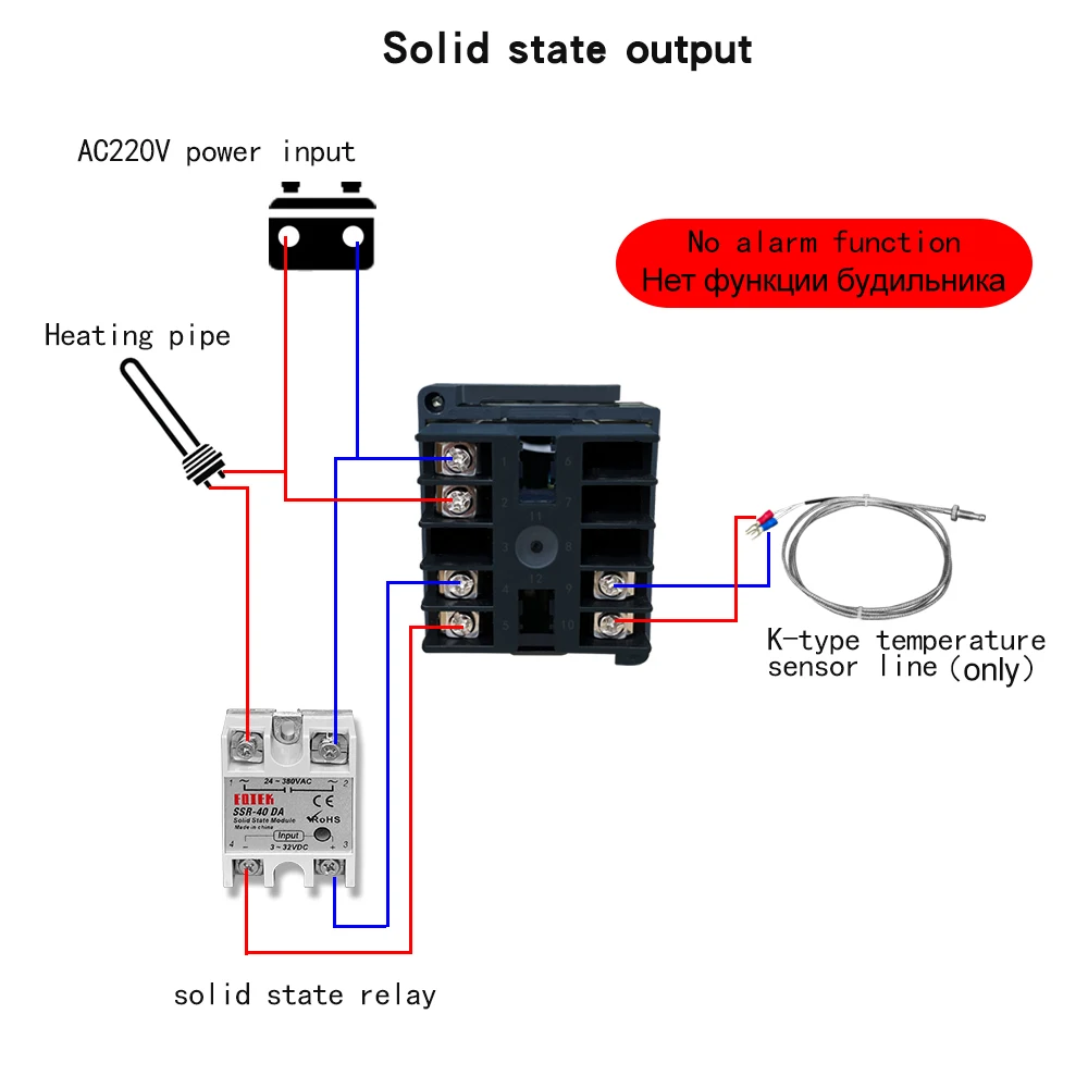 digital thermostat  temperature controller SSR output  K type  thermocouple sensor SSR 40DA solid relay sensor REX-C100