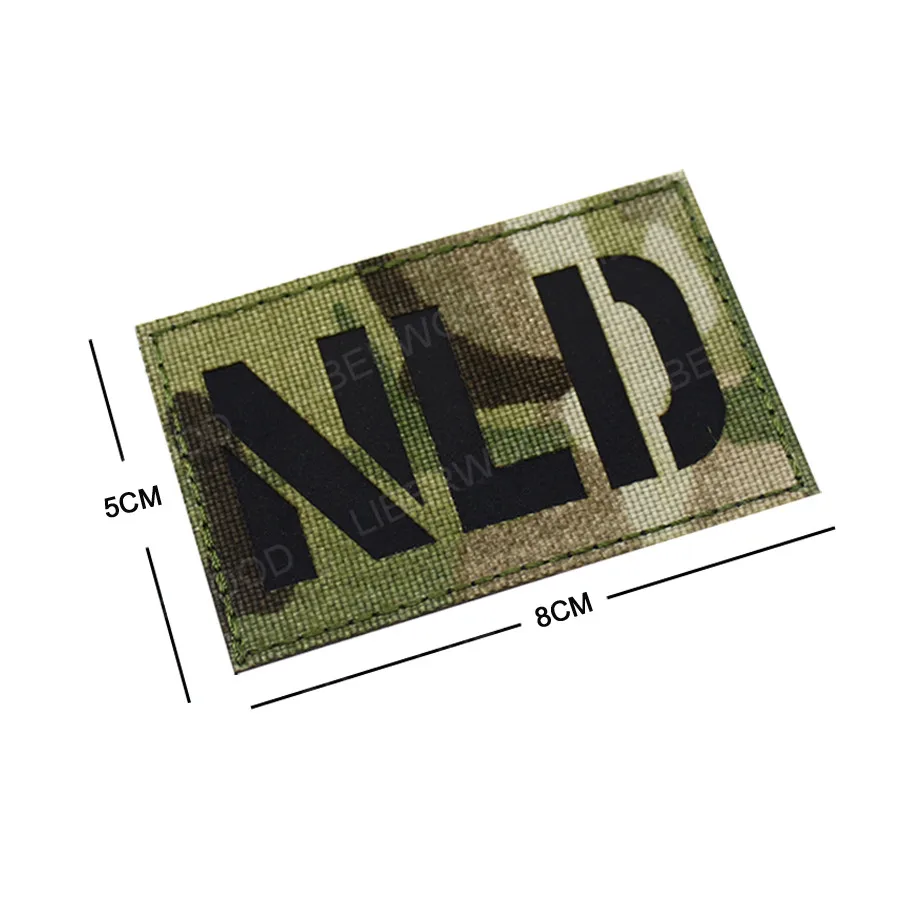 1PCS NLD The Netherlands Flag Infrared Reflective IR Patch Badge Holland National Emblem Dutch  Tactical Sticker Hook Loop image 2