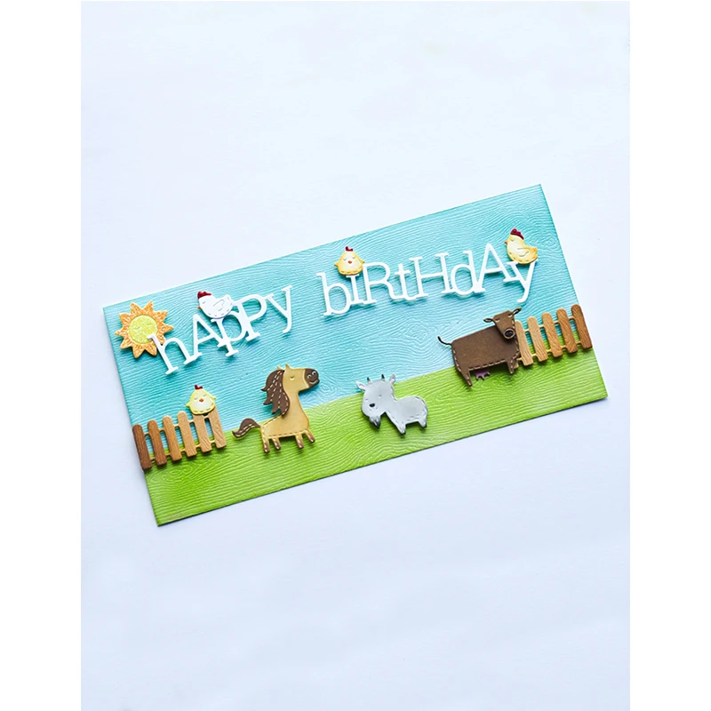 2022 New Arrival Metal Happy Birthday Phrase Word Letter Cutting Dies for Scrapbooking Greeting Card Making Stencils Paper Craft