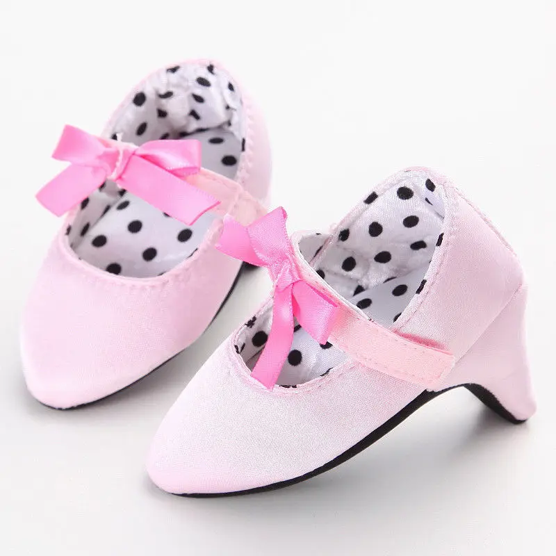 0-12M Infant Newborn Baby Girl High Heels Shoes Princess Bow First Birthday Party Shoes Photo Props Shoes