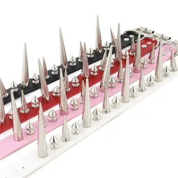 長款鉚釘龐克風人造皮革項圈,男女皆宜,酷炫大鉚釘哥德風項鍊配件 6 最佳銷售 帶刺項圈 - №3