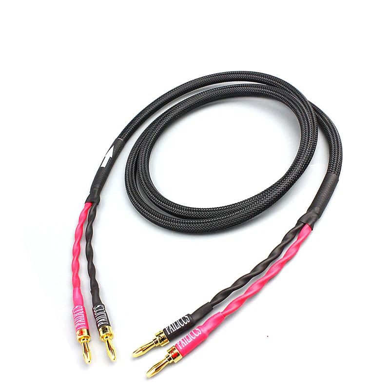 

Hifi Speaker Wire Hi-end Amplifer Speaker Interconnection Fever Speaker Cable 4N oxygen-free copper, banana, Y plug