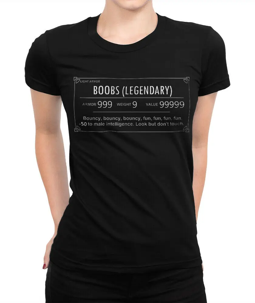 Boobs Legendary Funny Gamer T-Shirt, Skyrim Women'S Tee