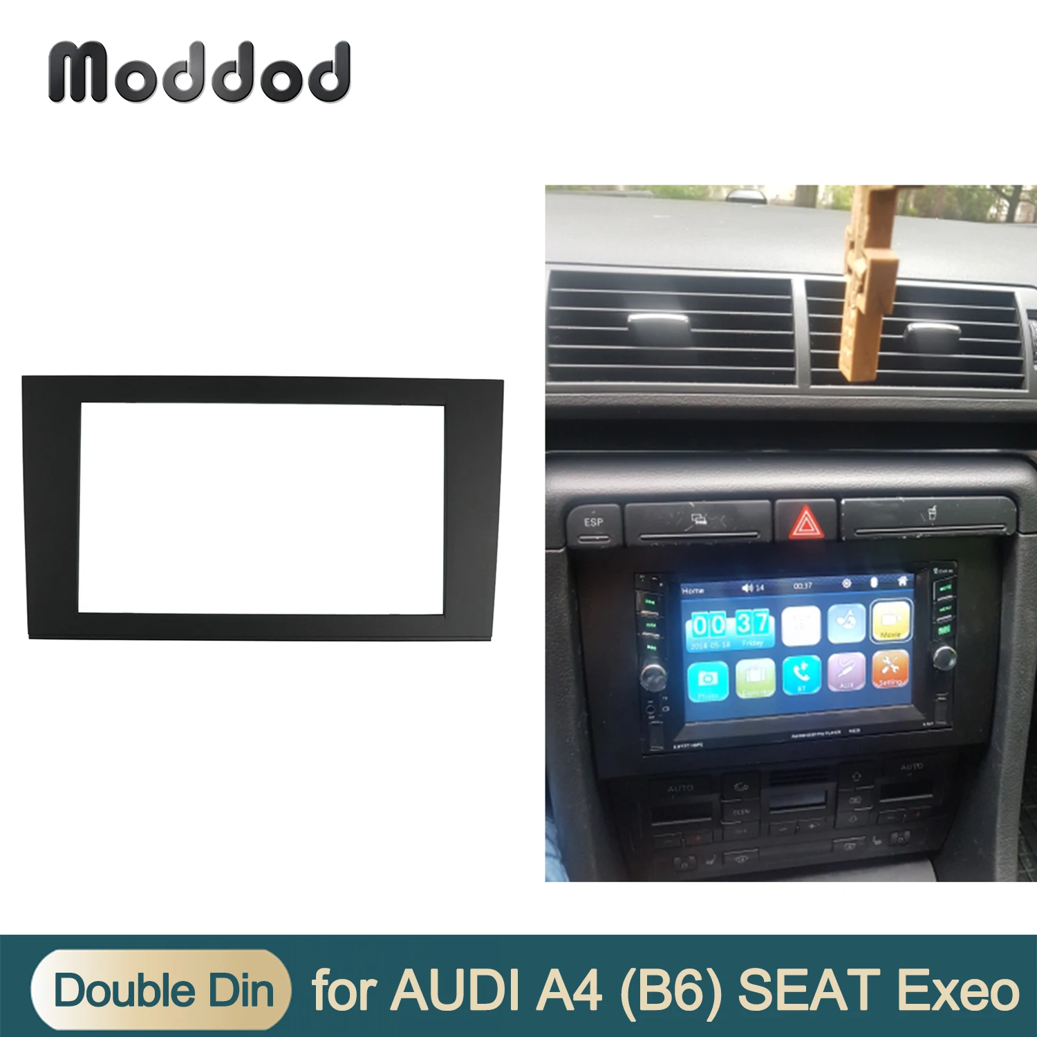 Car Radio Fascias for Audi A4 B6 B7 2002-2006 SEAT Exeo 2009+ Double 2 Din Stereo Panel GPS CD DVD Dash Installation Kit Frame