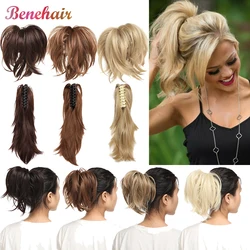 BENEHAIR Synthetic Fake Claw Ponytail Clip In Hair Extensions Messy Hair Bun DlY Style Ponytail Updo Hair For Women