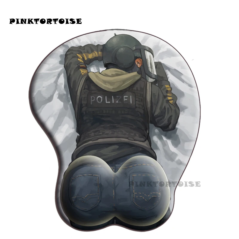 pinktortoise-carton-anime-polizeman-non-slip-silica-gel-wrist-rest-mouse-pad-wrist-support-computer-ergonomic-mouse-mat