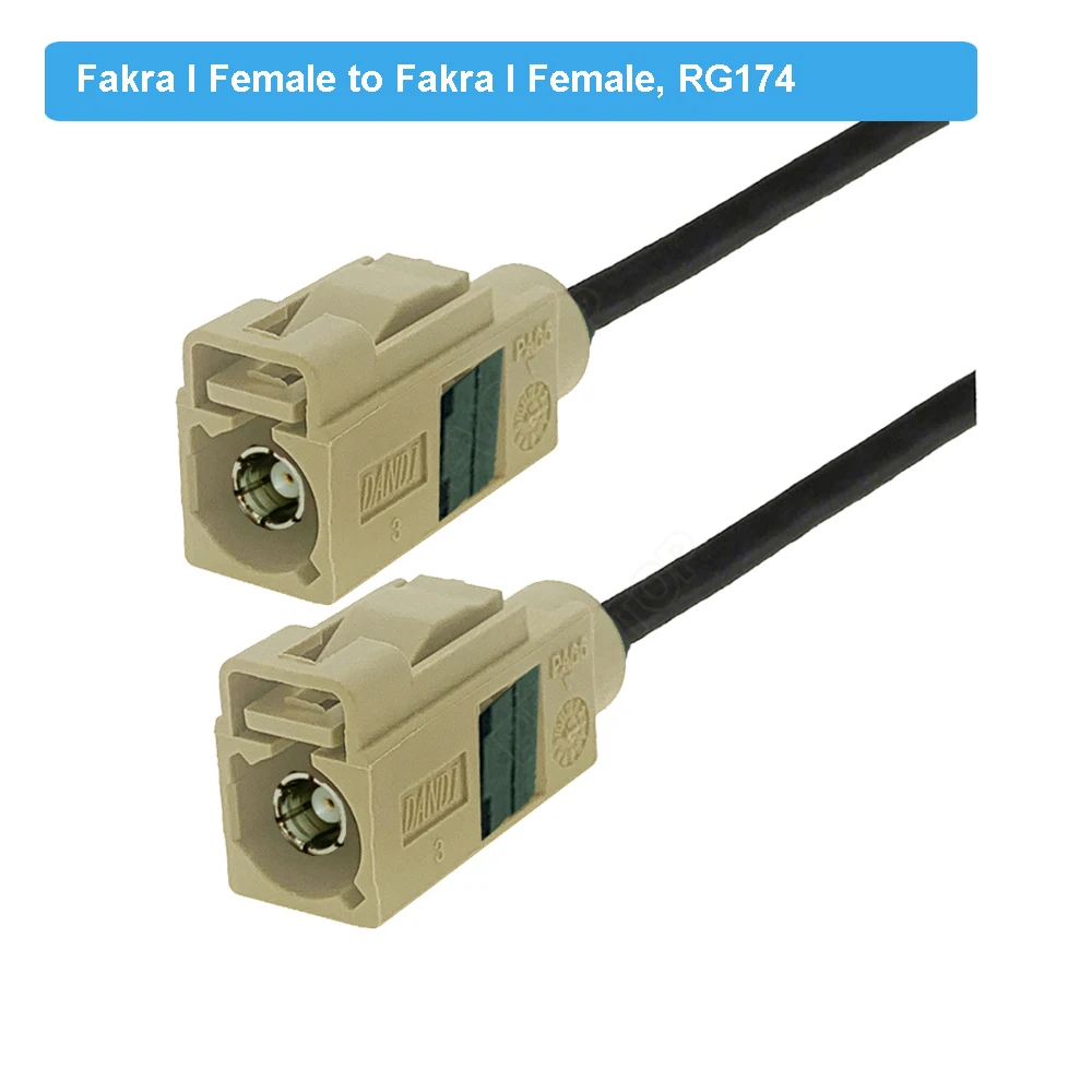 Beżowy Fakra I kabel RAL 1001 męski żeński RG174 Pigtail RF koncentryczny przedłużacz samochodowy Bluetooth Adapter 15CM 50CM 1 M 2M 5M 7M 10M