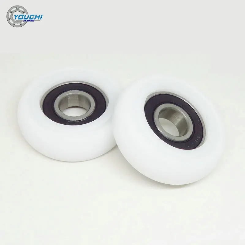 OD 45mm Plastic Coated Bearing Rollers With 6001 Bearing 12x45x14mm BSR600145-14 Nylon Pulleys For Fruit Sorting Machines