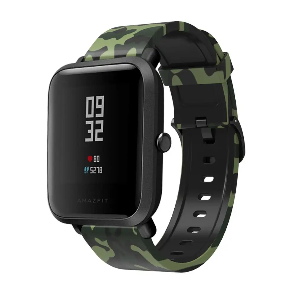 Correa de camuflaje para Xiaomi Huami Amazfit, pulsera de silicona de 20mm para Amazfit Bip S, GTS Bip Lite