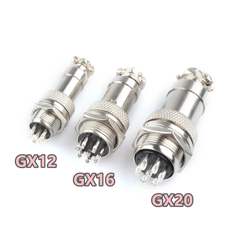 1set/ lot GX12 Male + Femlae 2P 3P 4P 5P 6P 9MM ~ 12MM GX Circular Aviation Socket Plug Wire Panel cable Connector