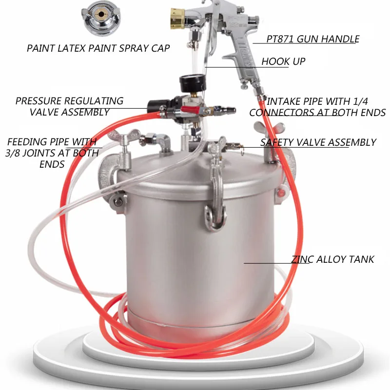 10L Upstairs 2.0 / 2.5 / 3.0 / 3.5 / 4.0 Call Pacific Paint Spreading Pressure Barrel Coating Latex Paint Spray Nozzle