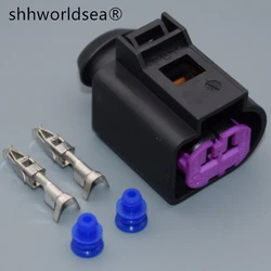 shhworldsea 2 Pin Female Engine Speaker Housing Auto Generator Plug Socket Connector 1J0973772 For VW Magotan Sagitar CC