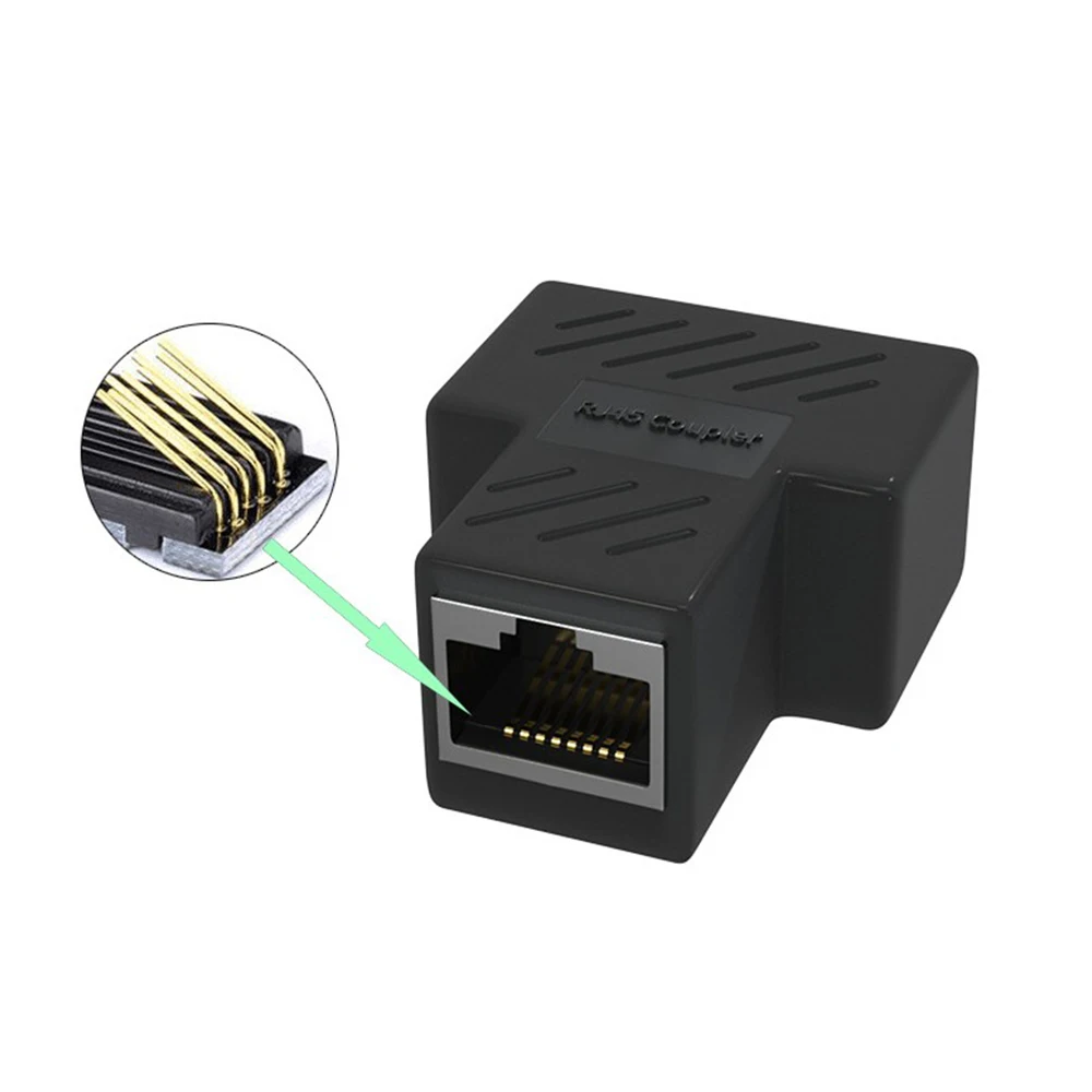 1Pcs RJ45 1 zu 2 Möglichkeiten Weibliche Splitter Stecker Adapter LAN Ethernet Netzwerk