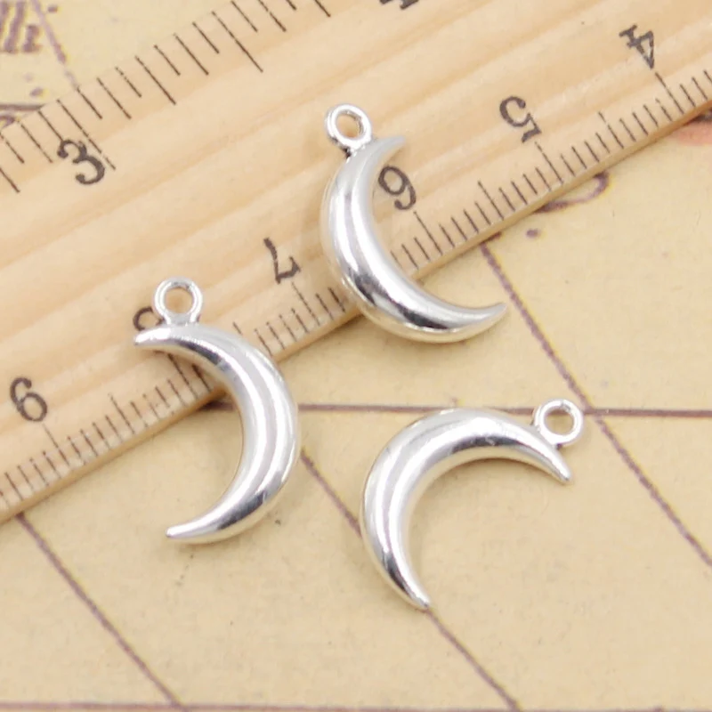 20pcs Charms Moon 18x10mm Tibetan Silver Color Pendants Antique Jewelry Making DIY Handmade Craft