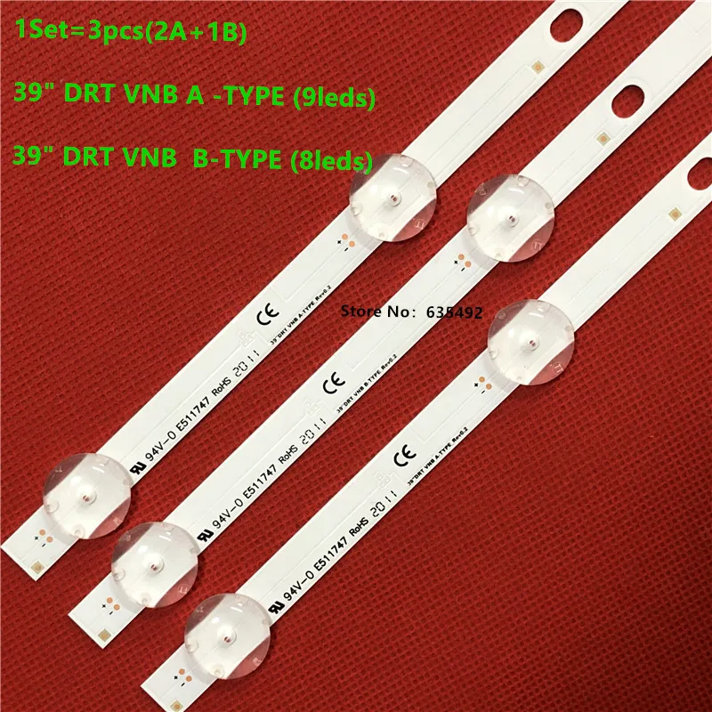 Bande de rétro-éclairage LED pour VESTEL 39 "DRT VNB a-type_REV0.2 type B LUX01390001 VES390UNDA-2D-N11 LT-39C770 T390HVN04.0 FIN39FHD440