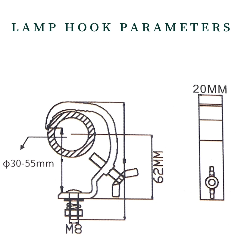 10pcs 30-55MM Stage light hook aluminum alloy professional stage equipment Dj club light suspension Led stage Truss Led Par hook