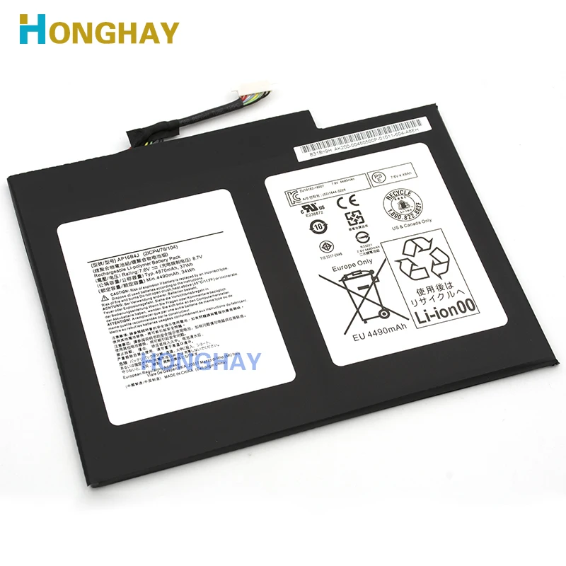 HONGHAY 7.6 V  37W batterie d'origine AP16B4J pour ACER SWITCH ALPHA 12 SA5-271, SA5-271P, SA5-271-55Q6