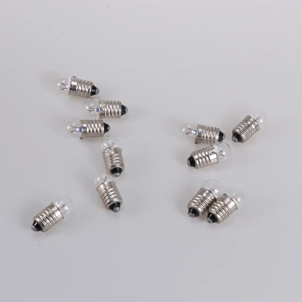 10PCs E10 Flashlight Small Electric Bead Light 2.5V 0.3A Student Physics Experiment Small Lamp