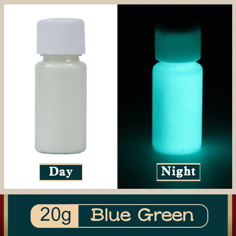 20g Turquoise Glow In The Dark Fluorescent Paint for Party Nail Decoration Art Supplies Phosphor Pig