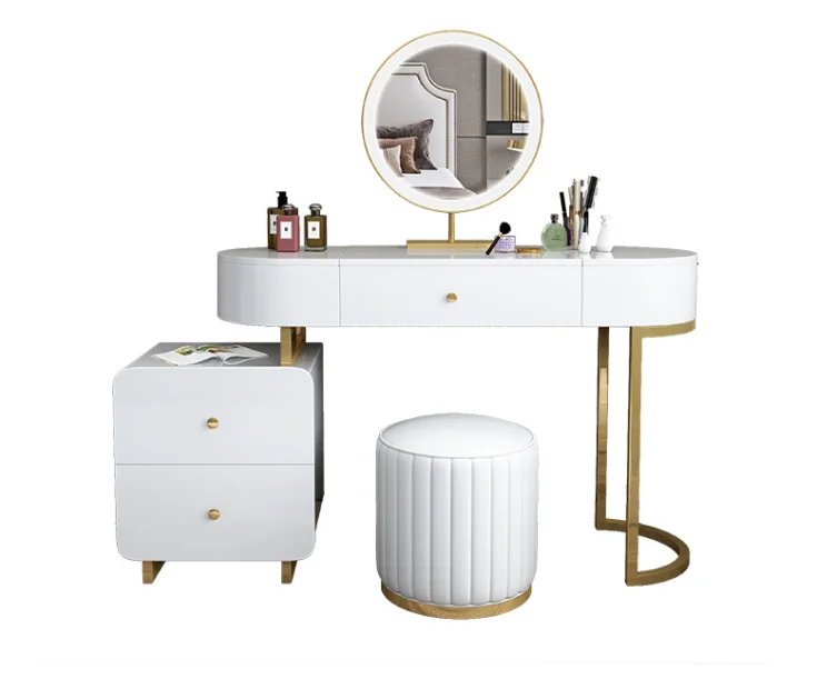 

Split left and right transposable dressing table flip storage bin dressing table