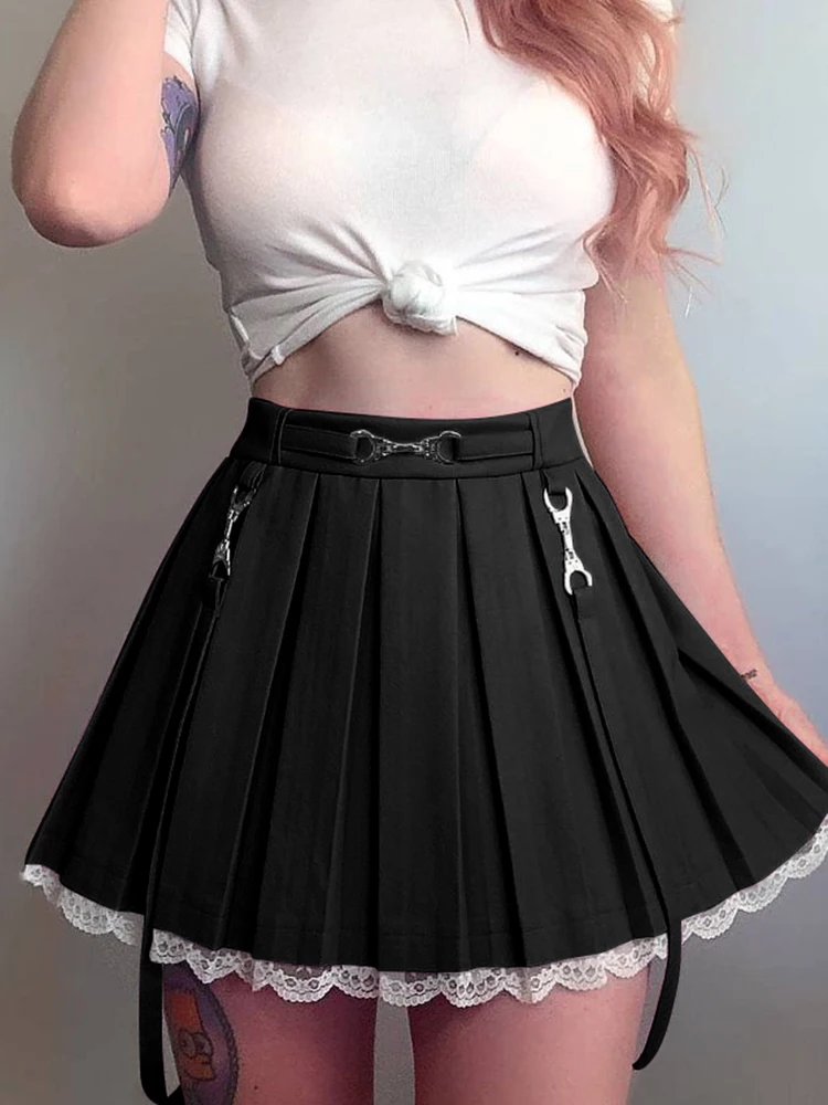 S-XL Plaid Summer Women Skirt 2021 New High Waist Stitching Student Pleated Skirts Women Cute Sweet Girls Dance Mini Skirt