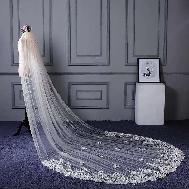 Braut Schleier Elegante Hochzeit Schleier 3 Meter Weiß Farbe Braut Zubehör