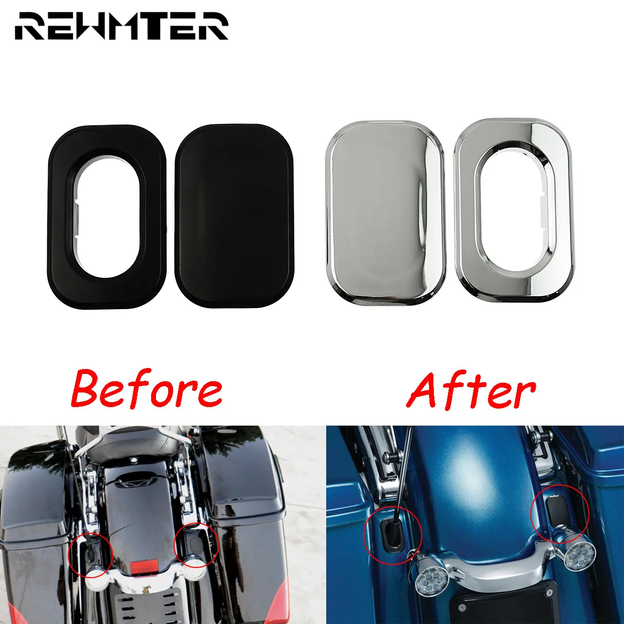 Motorcycle ABS Antenna Hole Accent Filler Cover Black/Chrome For Harley Touring Street Glide FLHX 2006-2019 Road Glide 2010-2019
