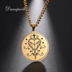 Dawapara Erzulie Freda Voodoo Veve Pendant Necklace Stainless Steel Vintage Jewelry Motherhood Amulet