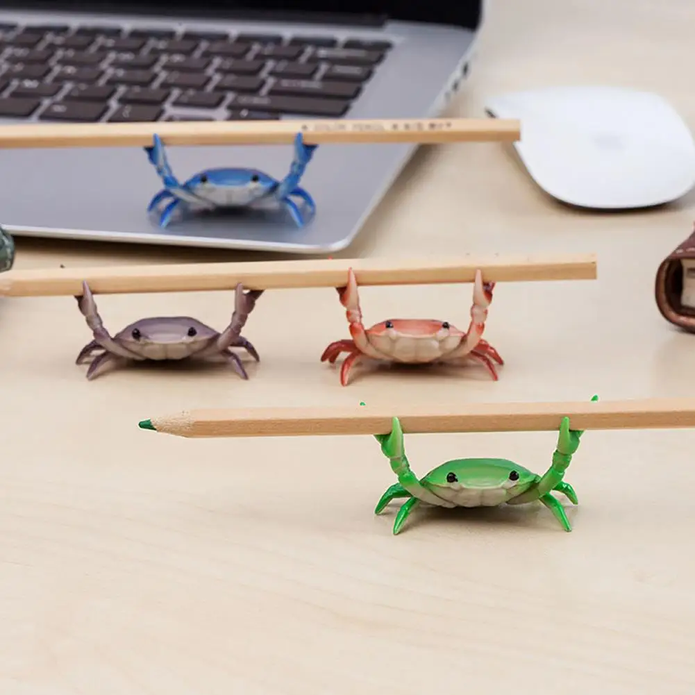 Crab Pen Holder Reusable Single Pen Holder Bright Color Decoration  Novelty Weightlifting Crab Pen Holder