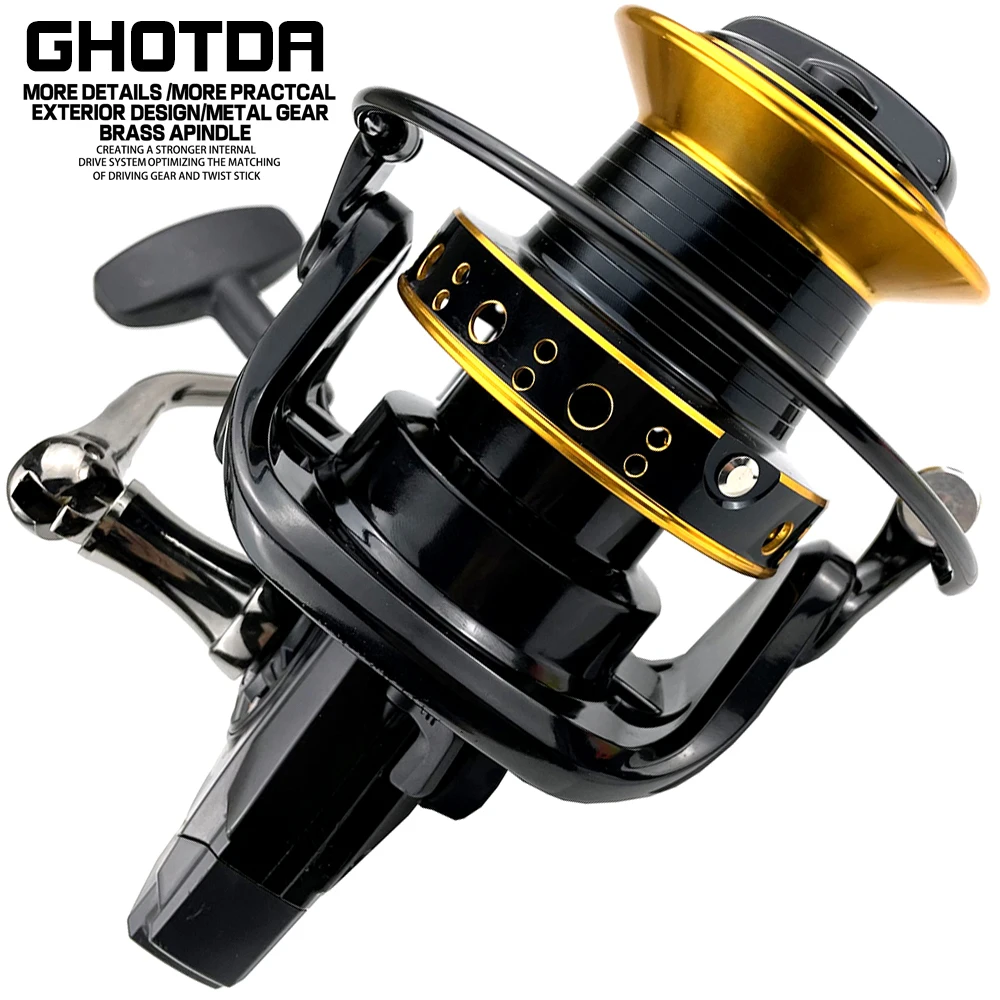 

9000 10000 12000 Metal Spool Spinning Fishing Reel 12+1BB Speed Ratio 4.0:1 Saltwater Reel