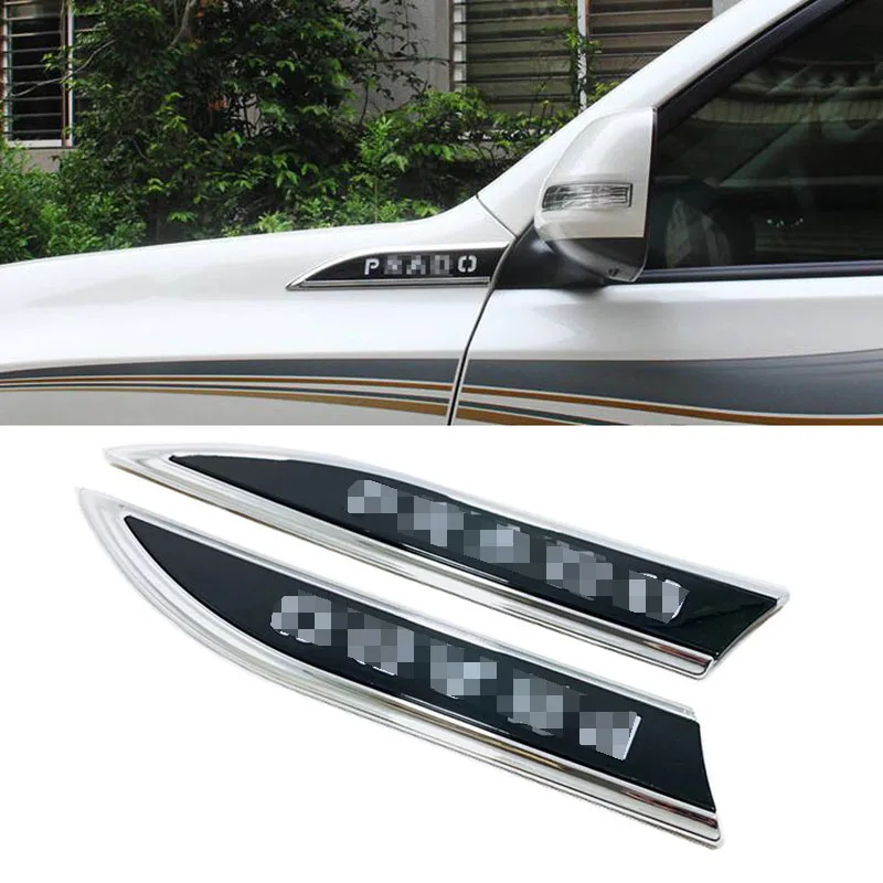 

For Toyota Land Cruiser Prado FJ 150 2010 -2014 2016 2018 2019 ABS Chrome car stickers fender logo body bright strip decoration