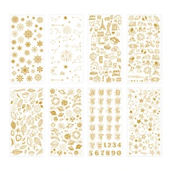 Looking World Foil Gold Color Diary Stickers Space Travel Snow Star Alphabet Adhesive Paste Note Sticker DIY Decoration A6177