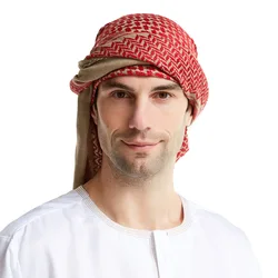 Muslim Men Hijab Islamic Headscarf  Middle East Arabic Ramadan Pray Traditional Costumes Turban High Quality Wool Head Scarf