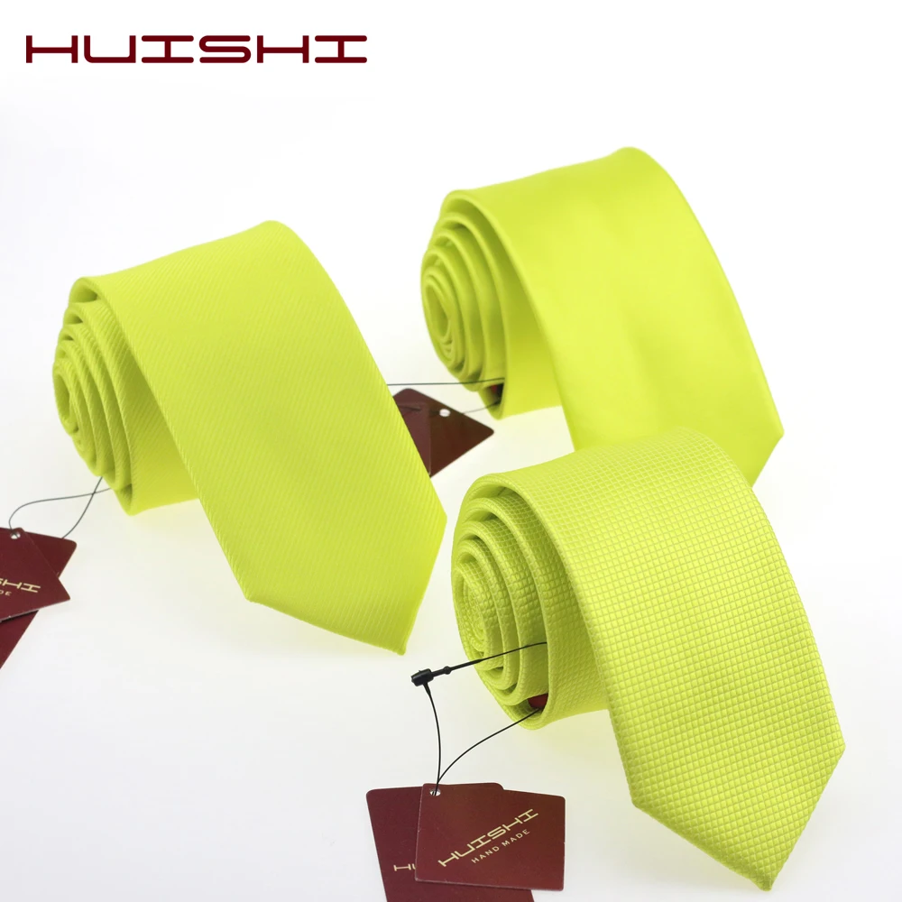 

HUISHI Tie Skinny 6 cm Yellow Necktie High Fashion Plaid Neckties For Men Slim Waterproof Cravat Necktie Mens 2019 Gift