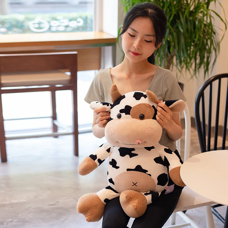 2020 nova vaca bonito brinquedo de pelúcia kawaii gado de pelúcia animais de pelúcia gado macio boneca menina crianças brinquedos presente aniversário para crianças