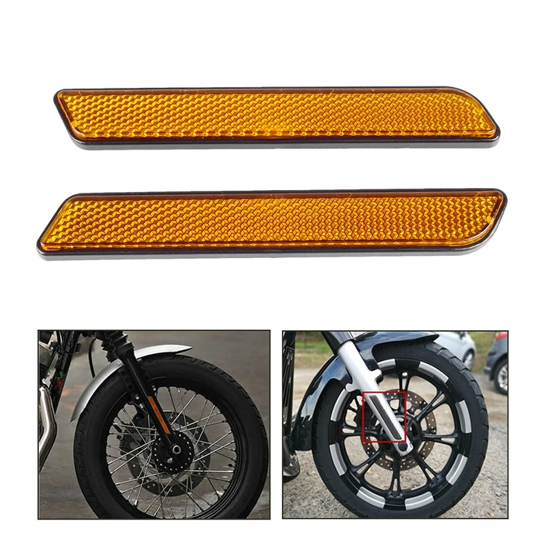 1 Pair Motorcycle Front Fork Reflector Lower Legs Slider Safety Warning Sticker For Harley Soft Tail 833 1200