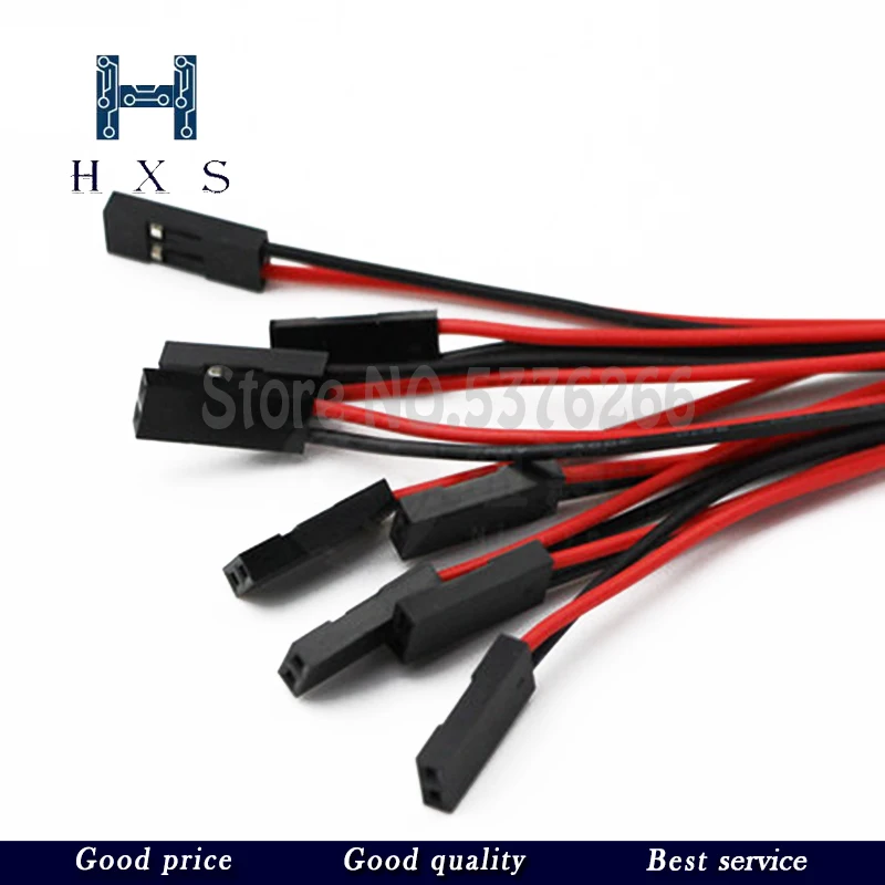 10pcs/lot 2Pin Dupont Cable 2 Pin Female Jumper Connector Wire 2P 10cm/20cm/30cm Length For 3D Printer