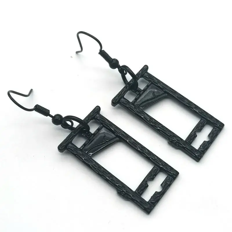 Gothic Guillotine Earrings, Black, Gothic Personalizeds Earring Gift, Witch Ladies Exquisite Earrings