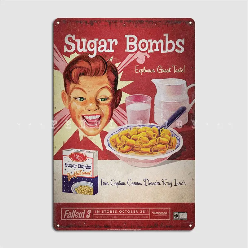 Sugar Bombs Metal Sign Club Home Pub Garage Retro Wall Plaque Tin Sign Posters