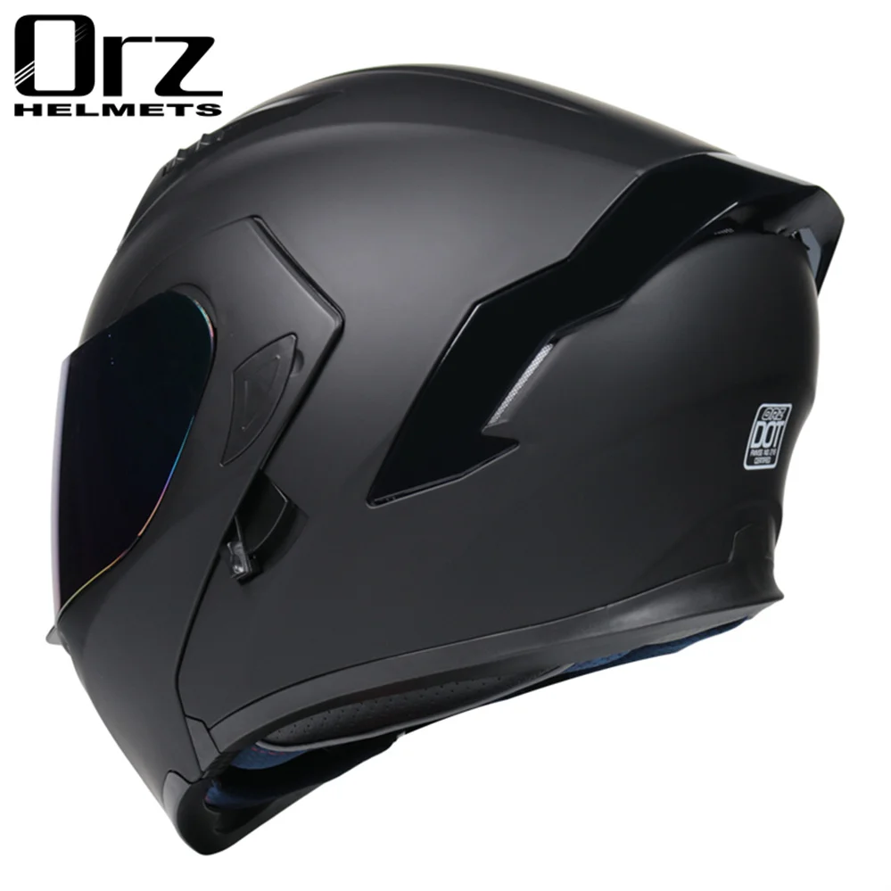 Orz DOT Approved Full Face Dual Visor Motorcycle Helmet Motocross Racing Scooter Modular Flip up Helmets Casco Moto Capacete