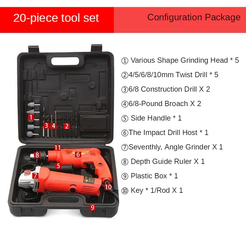 220V Máy Khoan Tác Động Cắt Kết Hợp Tay Máy Khoan Điện Máy Mài Góc Dụng Cụ
