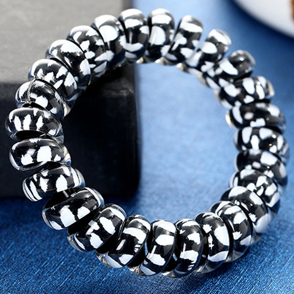 1PCS Leopard Haar Scrunchie Elastische Haar Bands Kreis Spirale Haar Krawatten Frauen Mädchen Headwear Pferdeschwanz-halter Haar Zubehör