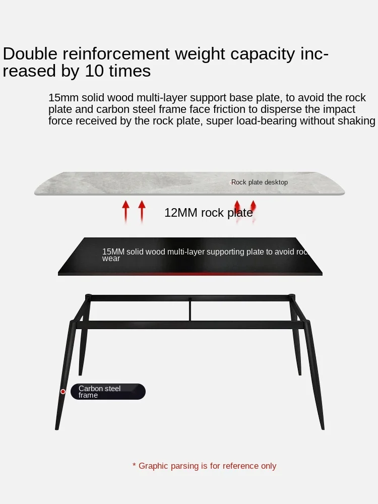 Italian light luxury rock slab dining table chair modern simple rectangular bright marble table