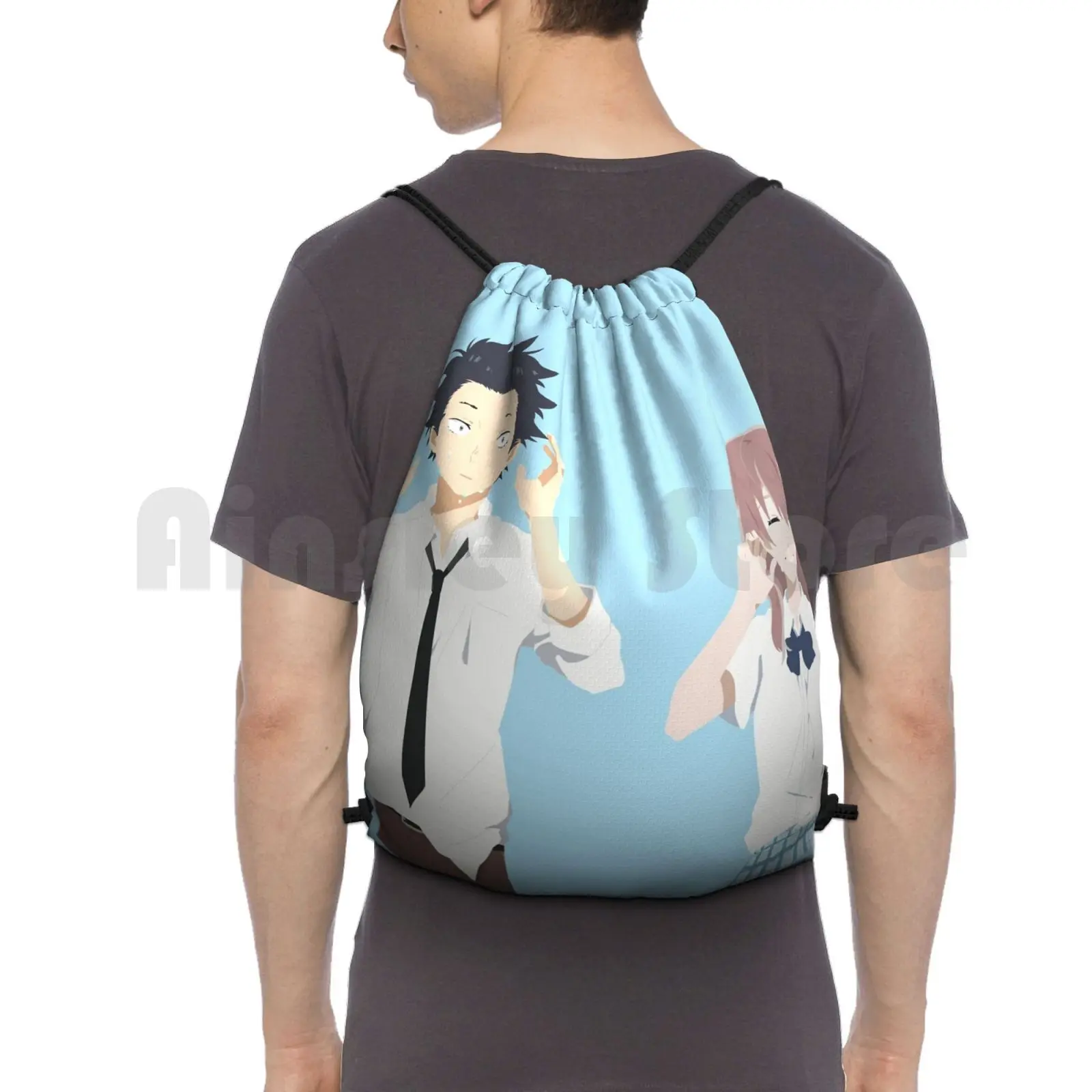 Koe No Katachi-A Silent Voice Best Couple Backpack Drawstring Bag Riding Climbing Gym Bag Koe No Katachi A Silent Voice Koe